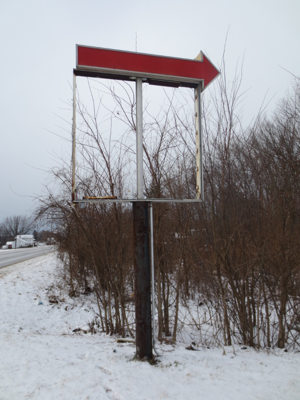 abandoned arrow sign